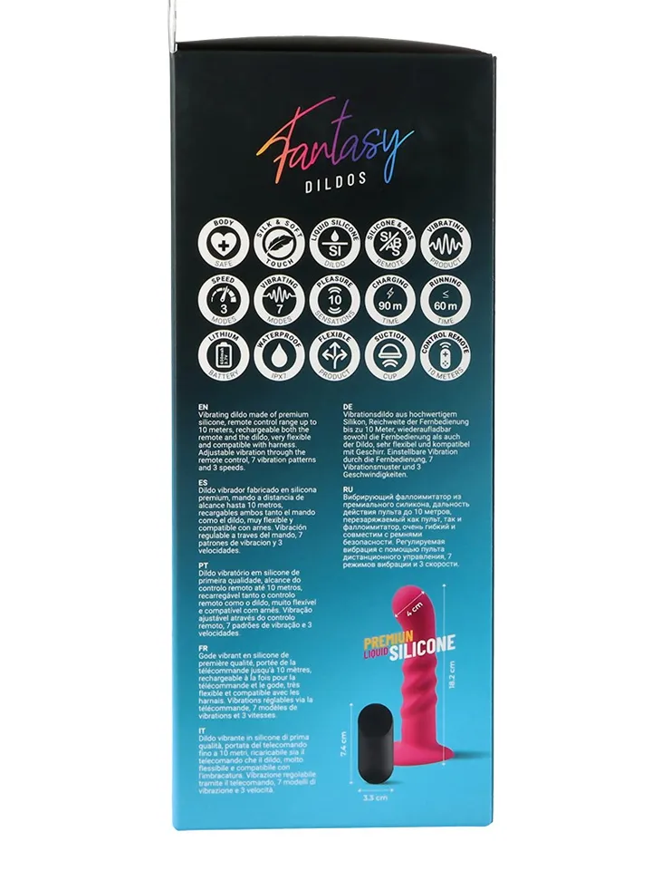 Vibrating Silicone Dildo With Remote Pink 18 cm - Vibrējošs dildo 5 [full]