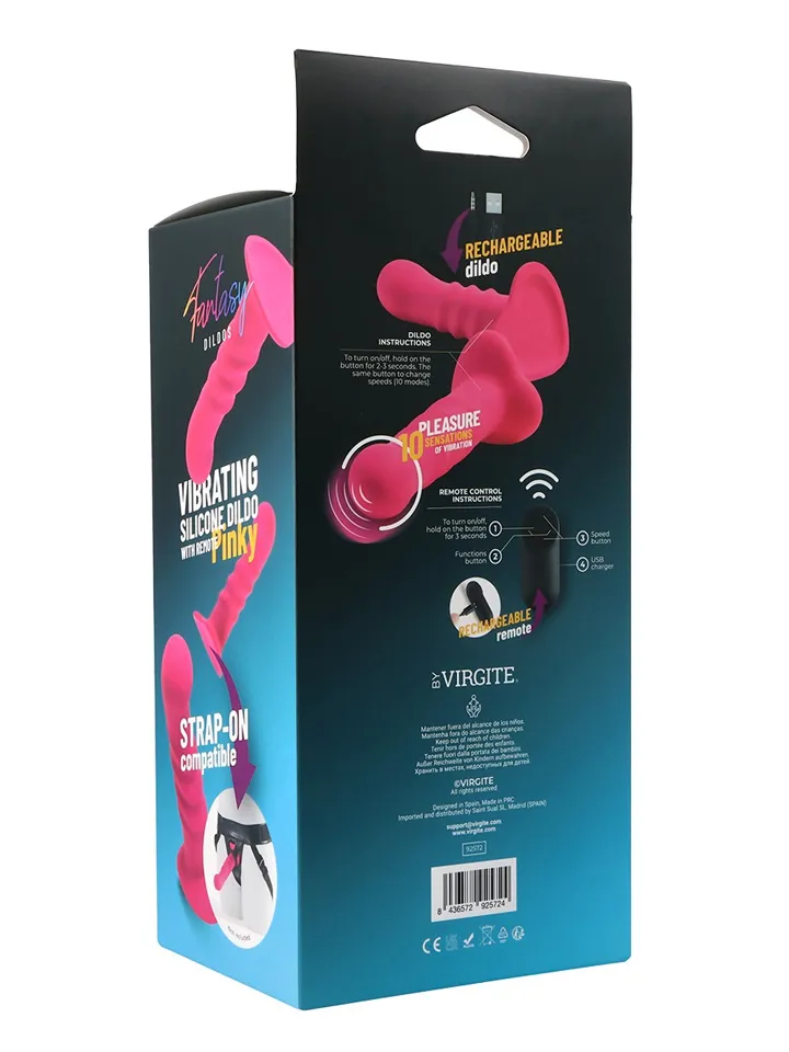 Vibrating Silicone Dildo With Remote Pink 18 cm - Vibrējošs dildo 6 [full]
