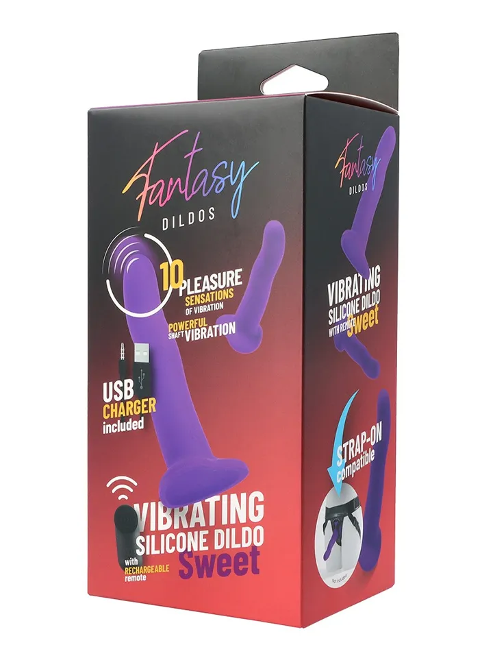 Vibrating Silicone Dildo With Remote Purple 18 cm - Vibrējošs dualdildo 4 [full]