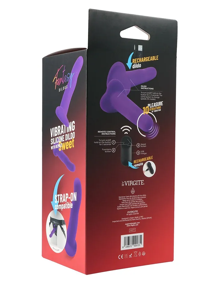 Vibrating Silicone Dildo With Remote Purple 18 cm - Vibrējošs dualdildo 6 [full]