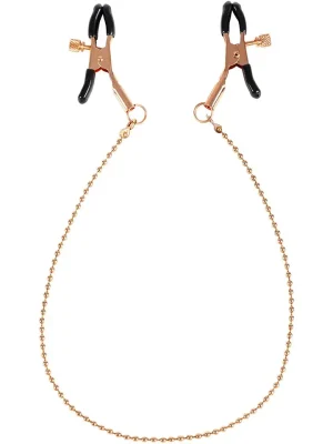 Virgite Nipple Clamps With Chain Gold - Sprauslas ar gliemežvākiem 1