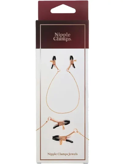 Virgite Nipple Clamps With Chain Gold - Sprauslas ar gliemežvākiem 3