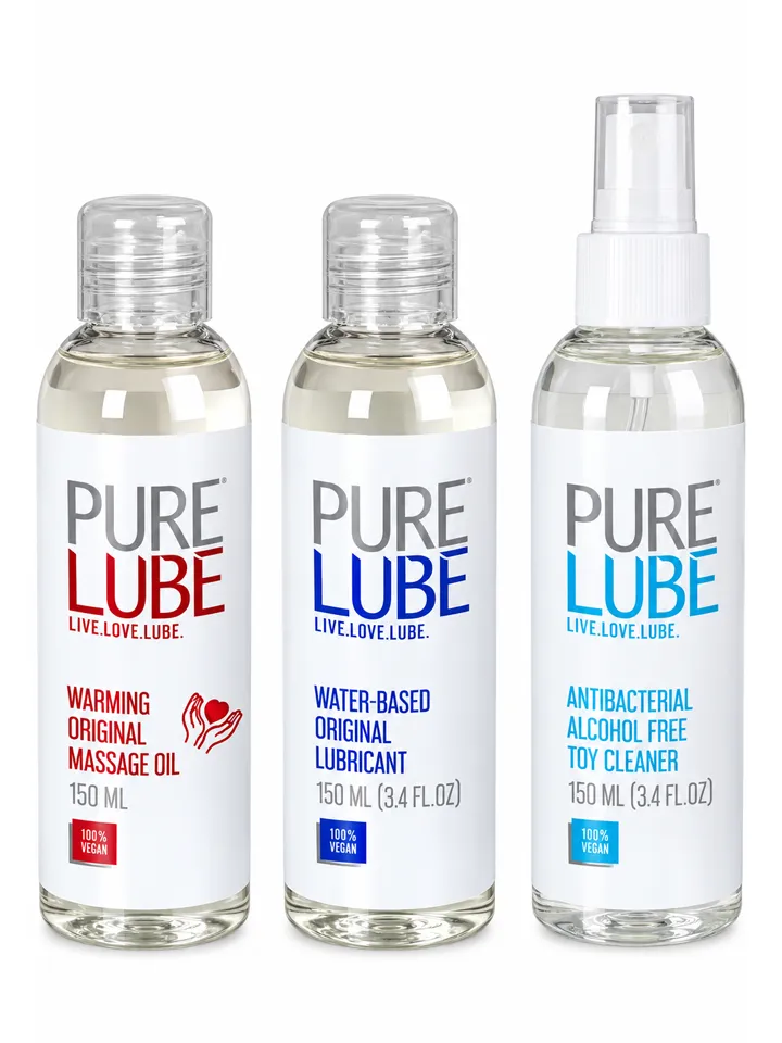 Water-Based Lubricant + Antibacterial Toy Cleaner + Warming Massage Oil 3 x 150 ml - Piedāvājumi 1 [full]