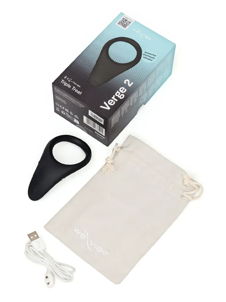 We-Vibe Verge 2 Black - Dzimumlocekļa gredzens, ko kontrolē lietotne 5 [full]