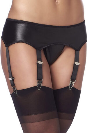 Wetlook Suspenderbelt With G-String And Stockings - Zeķes jostas turētājs 1