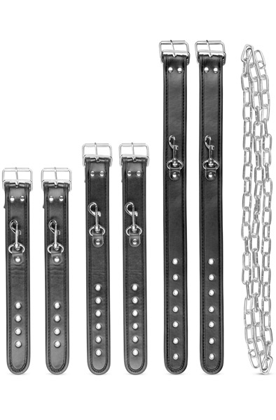 Whipped Bruno Beginner's Bondage Set Black - Plaukstas un potītes aproces 2