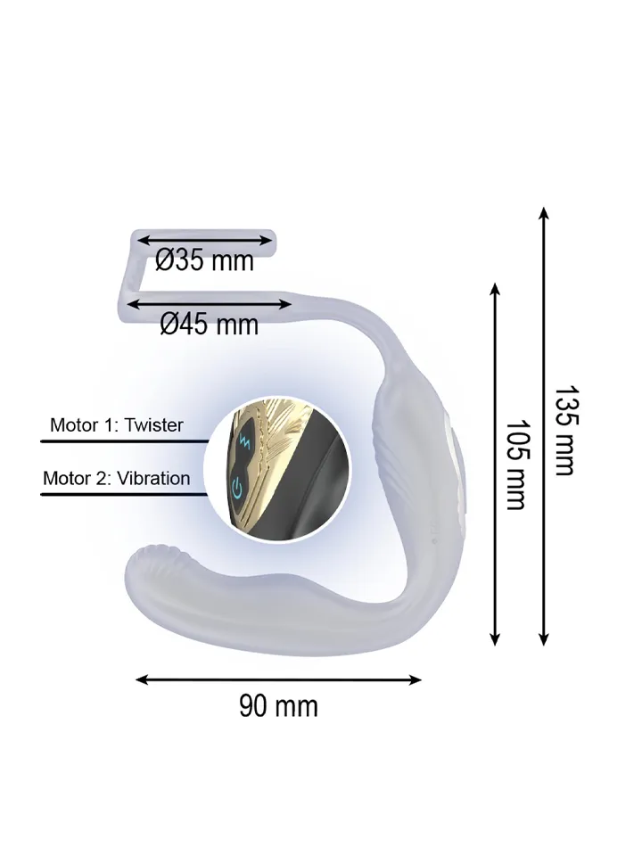 Wiggle Rotating Anal Plug With Perineal Vibration - Prostatas vibrators ar dzimumlocekļa gredzenu 3 [full]