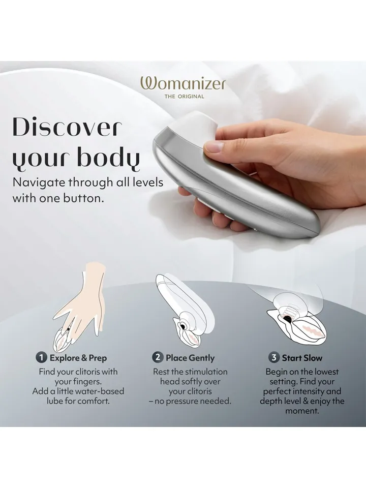 Womanizer Pro Silver - Gaisa spiediena vibrators 2 [full]