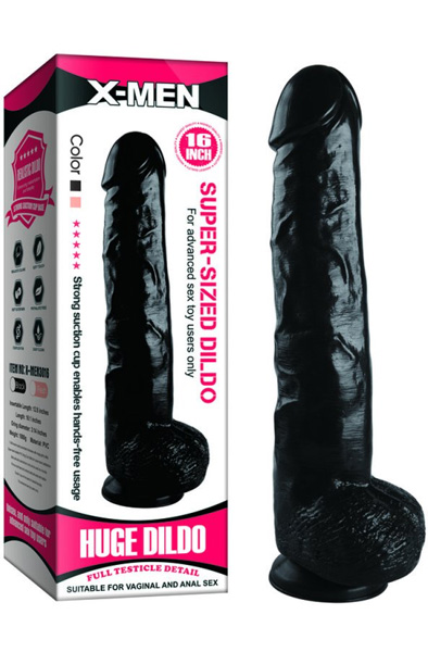 X-Men Super-Sized Dildo Black 46 cm - Īpaši dzeltenīgs anālais dildo 4