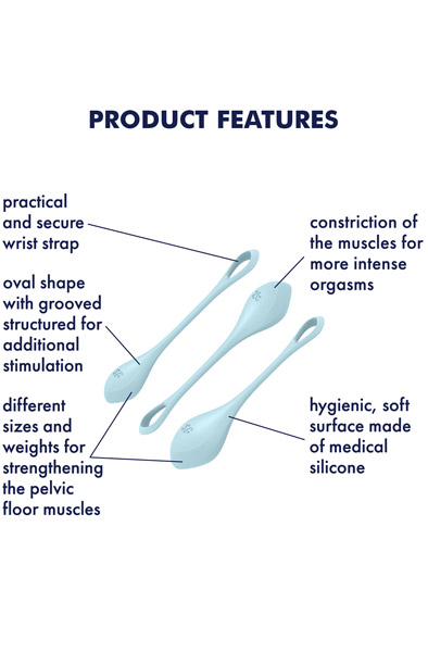 Yoni Power 2 Balls Training Set Light Blue - Knipballs & Geisha bumbiņas 2
