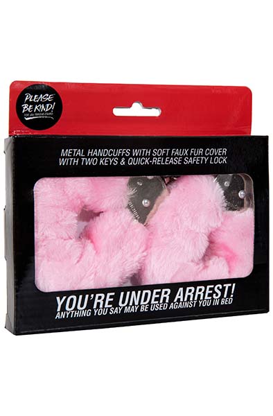 You're Under Arrest! Pink Furry Cuffs - Roku dzelži ar pūkām 3