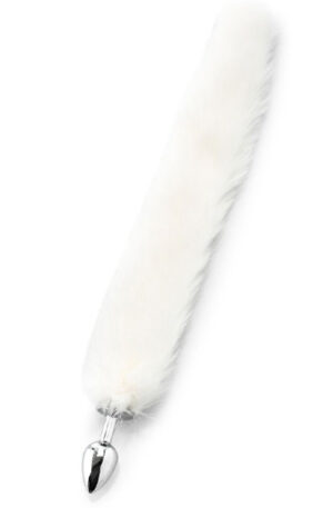 Zenn Deluxe Fluffy Fox Plug White - Dzīvnieka astes anālais spraudnis 1