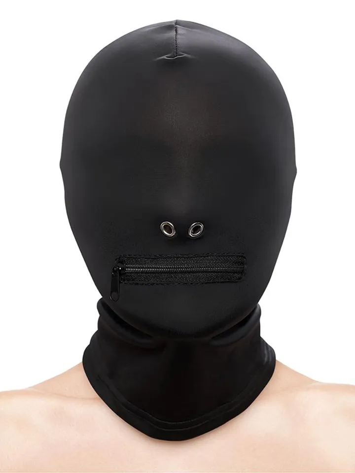 Zippered Mouth Hood Black - BDSM maska 1 [full]