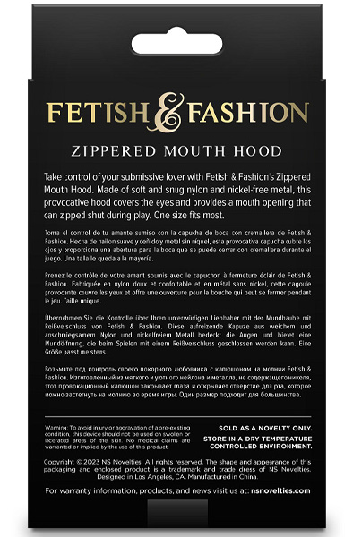 Zippered Mouth Hood Black - BDSM maska 3
