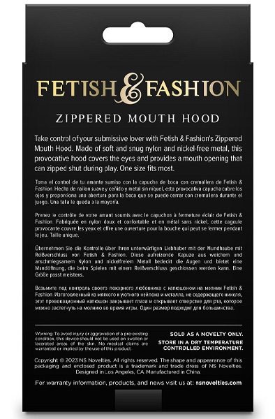 Zippered Mouth Hood White - BDSM maska 3